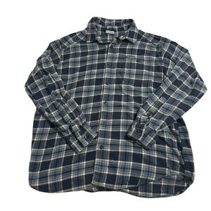 Columbia Navy and White Plaid Shirt